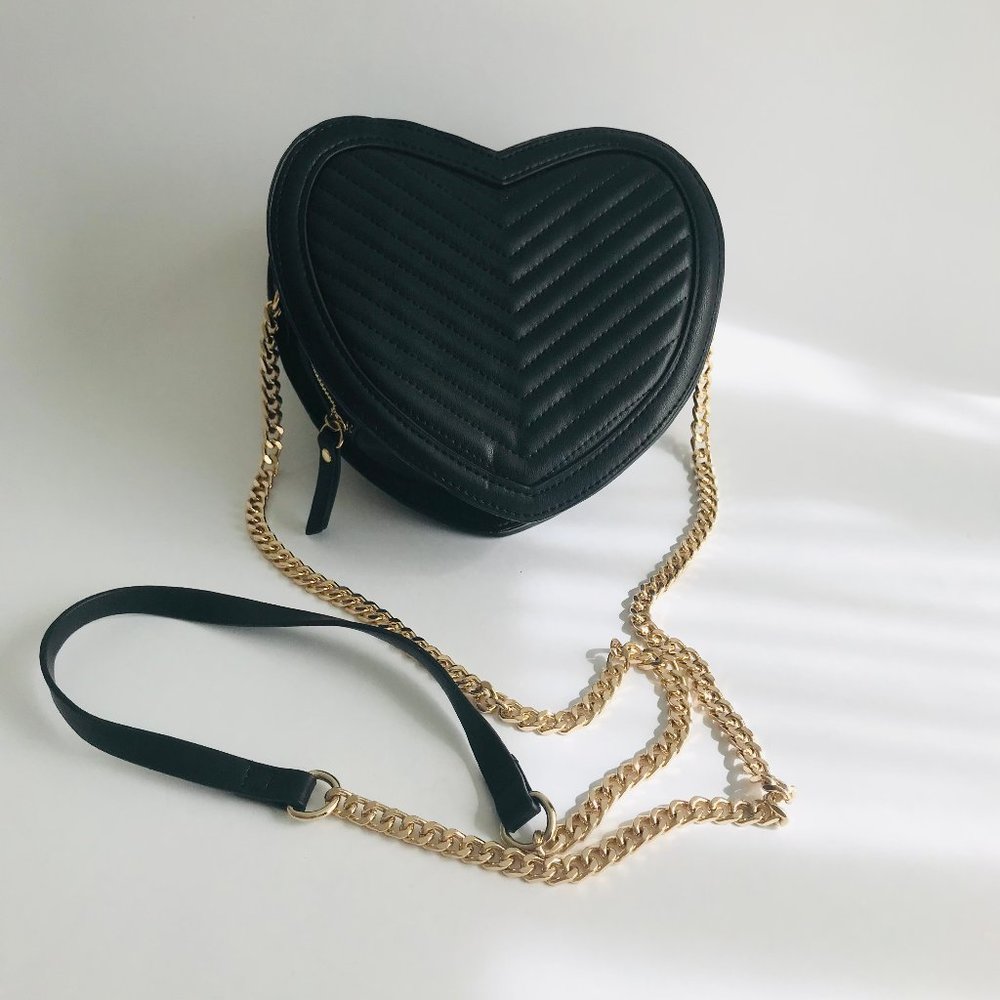 Quilted heart-shaped bag